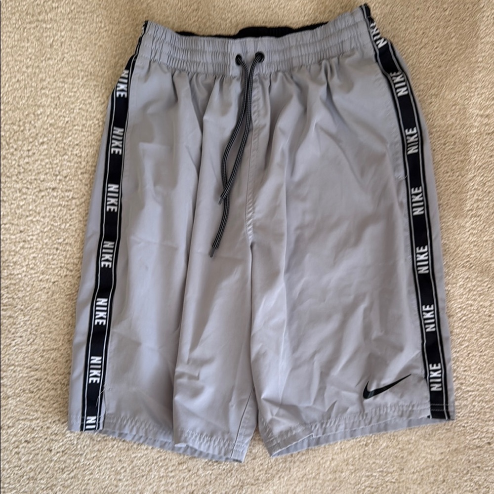 Nike Light Gray Training Shorts with Black Accents